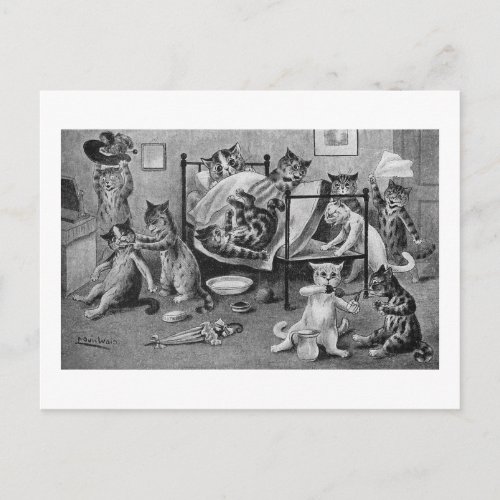 Naughty Kittens Louis Wain Postcard