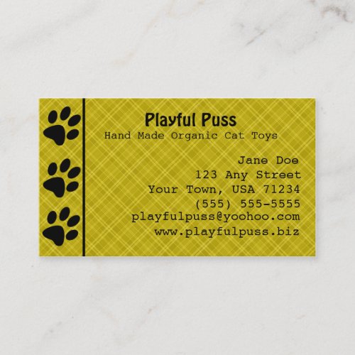 Naughty Kitty Gold Business Card