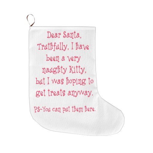 Naughty Kitty Large Christmas Stocking