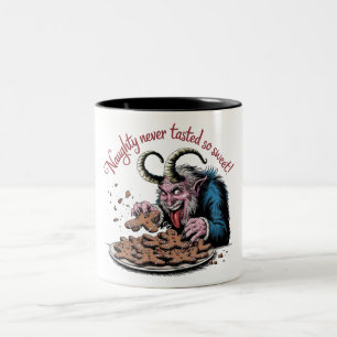 Naughty Krampus Christmas Design Two-Tone Coffee Mug