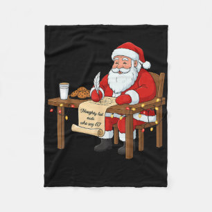 Naughty List Aids Say 67 Christmas Meme Fleece Blanket
