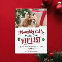 Naughty List Christmas Funny Pet Photo Modern