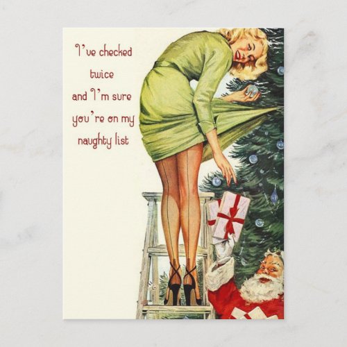 Naughty List Christmas Postcard