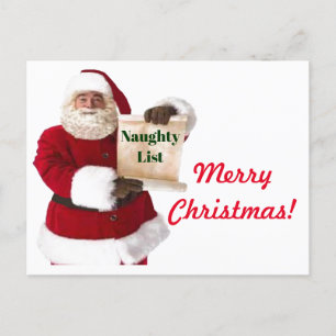 Naughty List Christmas Postcard