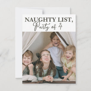 Naughty List Funny Photo Christmas Card