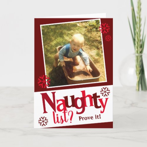 Naughty List Funny Photo Holiday Card