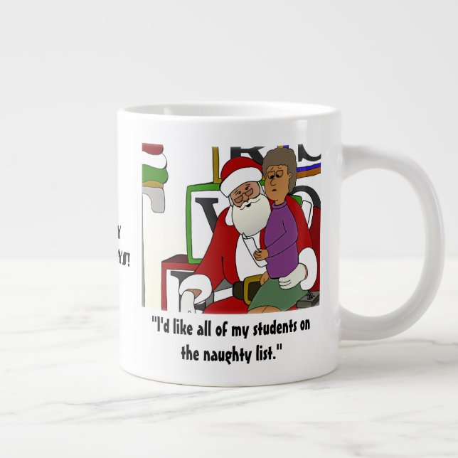 Naughty List Giant Coffee Mug (Right)