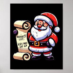 Naughty List Kids Who Say 67 Funny Meme 6 7 Christ Poster