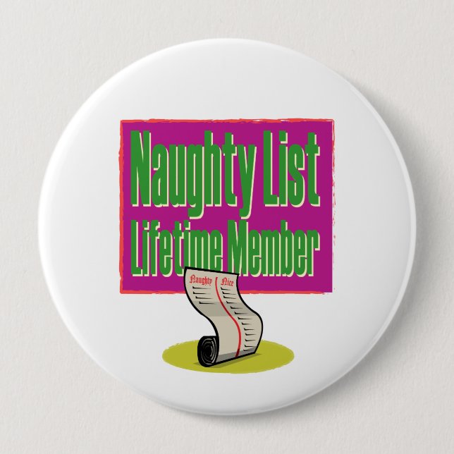 Naughty List Lifetime Member Button (Front)