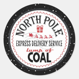 Naughty List   Lumps of Coal from the North Pole  Classic Round Sticker