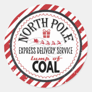 Naughty List   Lumps of Coal from the North Pole Classic Round Sticker