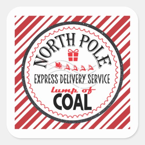 Naughty List  Lumps of Coal from the North Pole Square Sticker