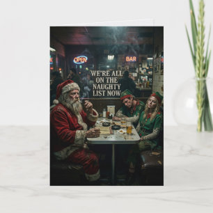 Naughty List Santa Elves Diner Card