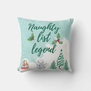 Naughty list throw pillow