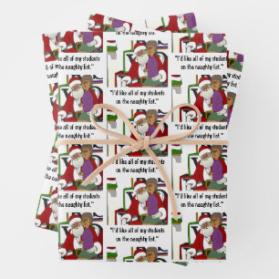 Naughty List Wrapping Paper Sheets