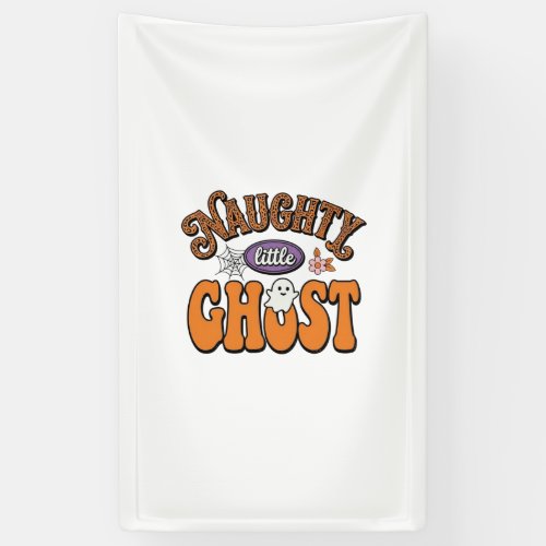 Naughty Little Ghost Vintage Halloween Shirt Desig Banner