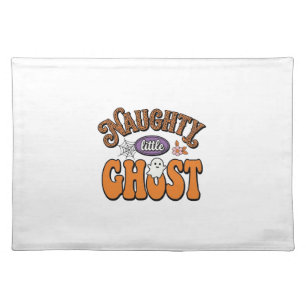 Naughty Little Ghost Vintage Halloween Shirt Desig Cloth Placemat