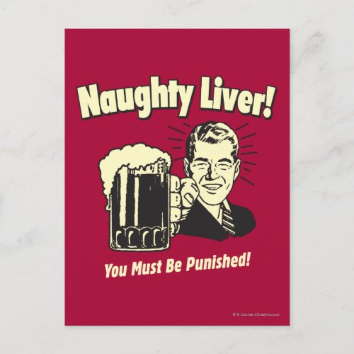 Naughty Liver You Must Be Punished Postcard