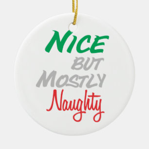 Naughty Mix Up Ceramic Ornament