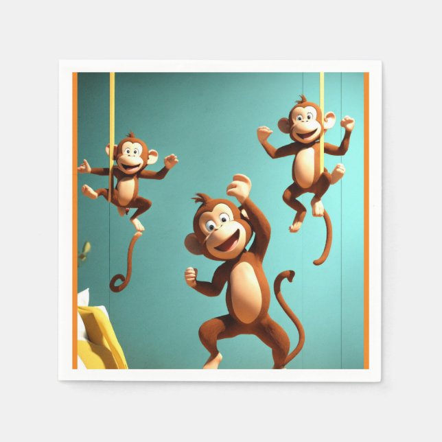 naughty monkey family napkins (Front)