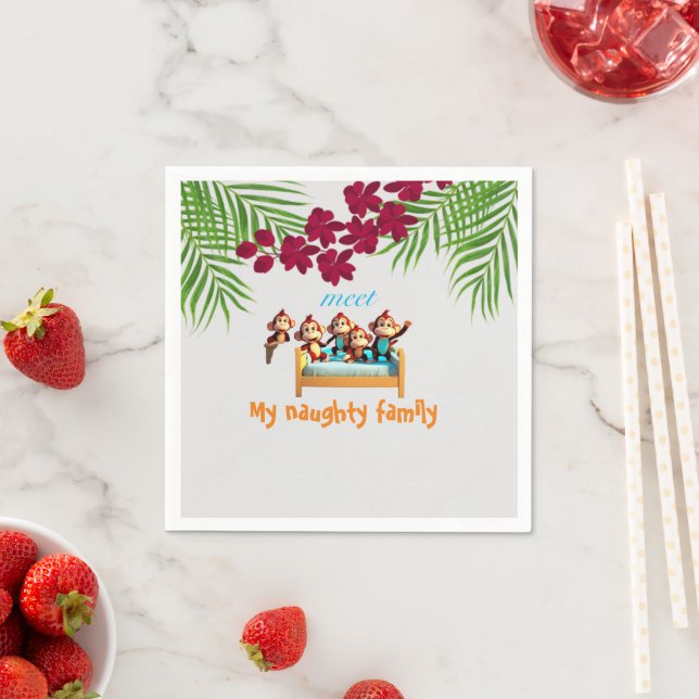 naughty monkey family napkins (Insitu)