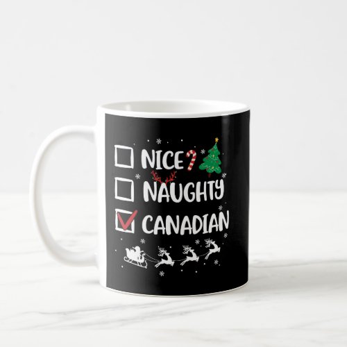 Naughty Nice Canadian Christmas Funny Santa Hat Xm Coffee Mug