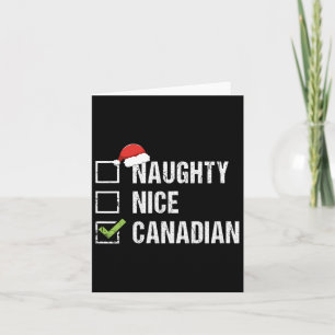 Naughty Nice Canadian Santa Hat Canada Christmas G Card