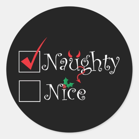Naughty Nice Classic Round Sticker | Zazzle.com