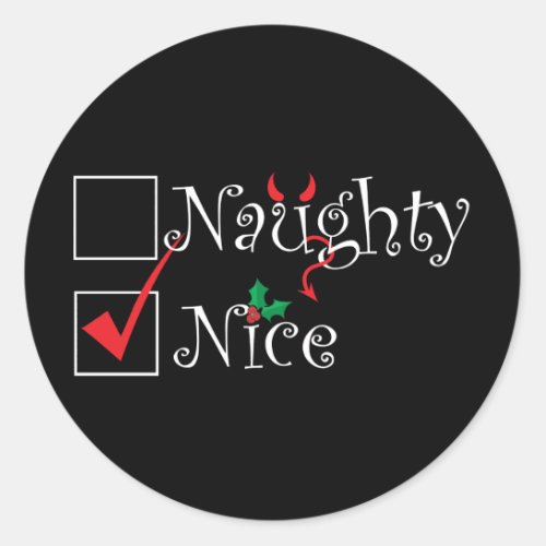 Naughty Nice Classic Round Sticker