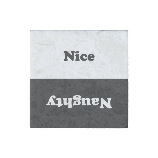 Naughty Nice Clean Dirty ON OFF Dishwasher Laundry Stone Magnet (Front)