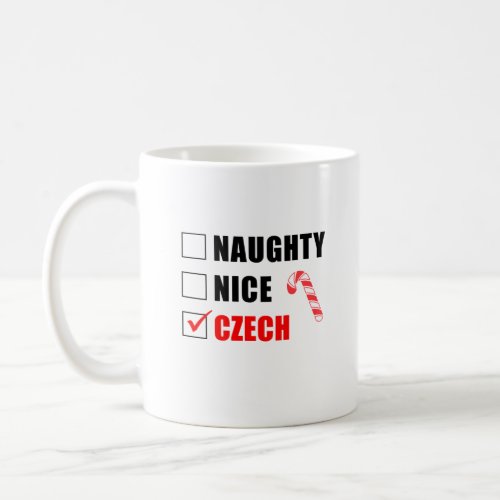 Naughty Nice Czech Christmas Design Coffee Mug