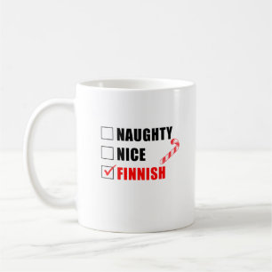 Naughty Nice Finnish Christmas Design Coffee Mug