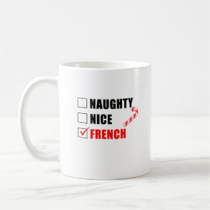 Naughty Nice French Christmas Design Coffee Mug