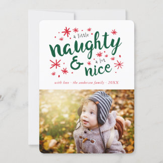 Naughty & Nice Funny Holiday Photo card