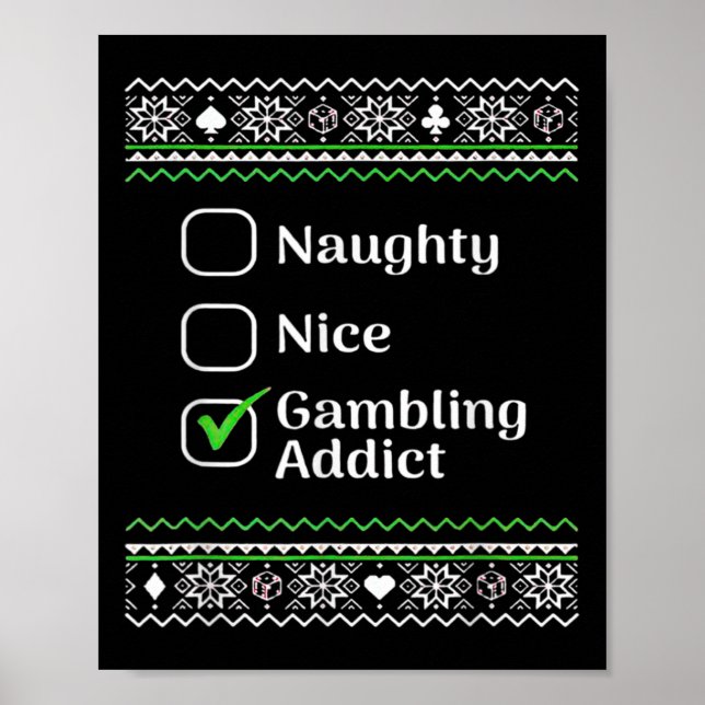 Naughty Nice Gambling Addict Christmas  Poster (Front)