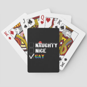 Naughty Nice Gay Rainbow Pride LGBT Christmas Gift Poker Cards