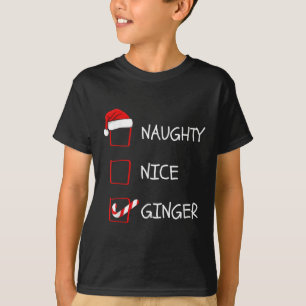 Naughty Nice Ginger Christmas Family T-Shirt