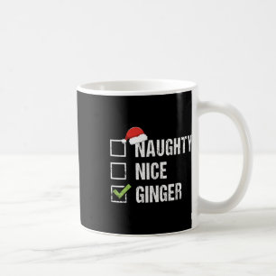 Naughty Nice Ginger Redhead Santa Hat Irish Christ Coffee Mug