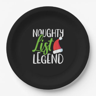 Naughty Nice Holiday List Funny Seasonal Humor Paper Plates