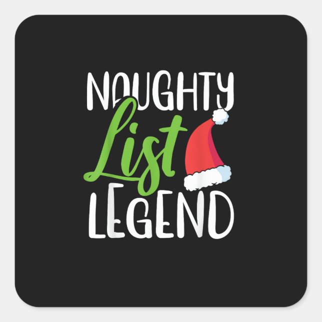 Naughty Nice Holiday List Funny Seasonal Humor  Square Sticker (Front)