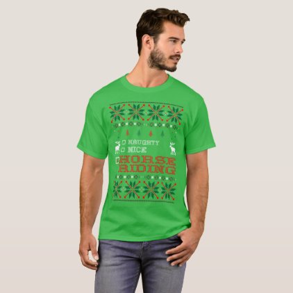 Naughty Nice Horse Riding Christmas Ugly Sweater