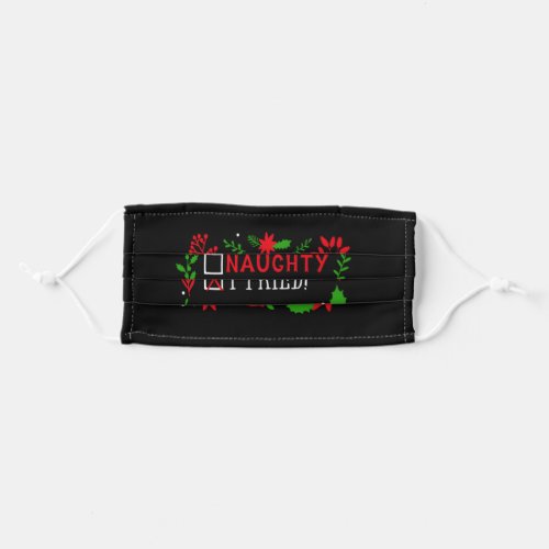 Naughty Nice I Tried Christmas Present Adult Cloth Face Mask