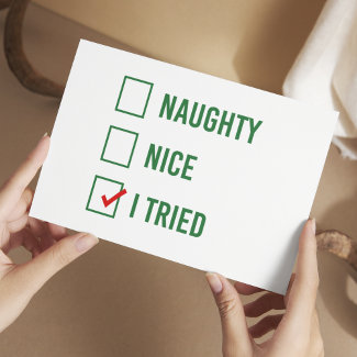 Naughty, Nice, I Tried - Funny Christmas Quote