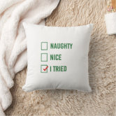 Naughty or Nice Christmas Pillow With Insert / Lumbar Pillow Single or  Double Sided Reversible Holiday Pillow 