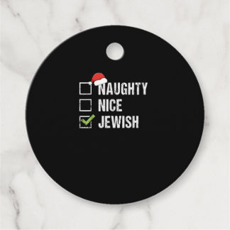 Naughty Nice Jewish Santa Christmas  Favor Tags