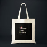Naughty Nice Jewish Santa Christmas  Tote Bag<br><div class="desc">Playful holiday checklist design featuring a cheeky Jewish Santa theme with a clean,  modern Christmas aesthetic.</div>