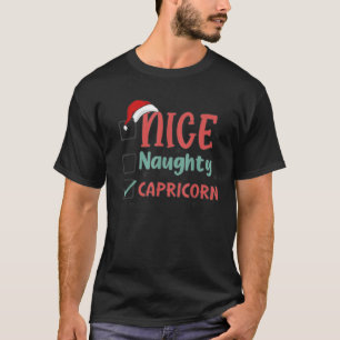 Naughty Nice List Capricorn Star Sign Ugly Christm T-Shirt