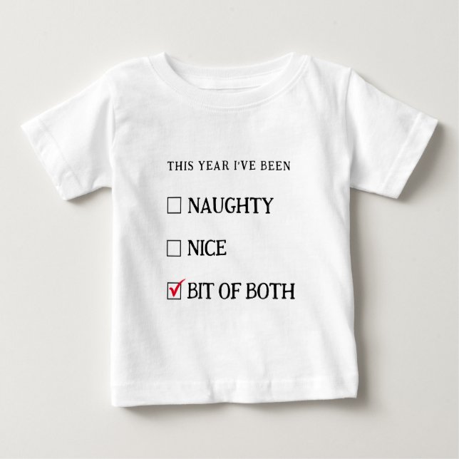 Naughty Nice List Funny Cute Christmas Baby Baby T-Shirt (Front)