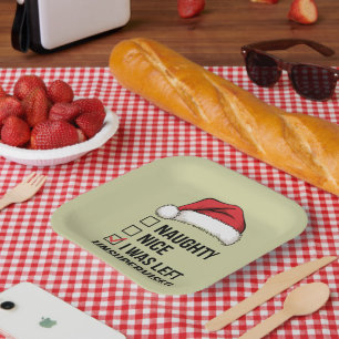 Naughty Nice List I Was Left Unsupervised Xmas Paper Plates