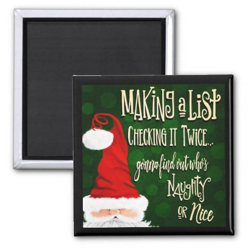 Naughty Nice List Santa Christmas Holiday  Magnet
